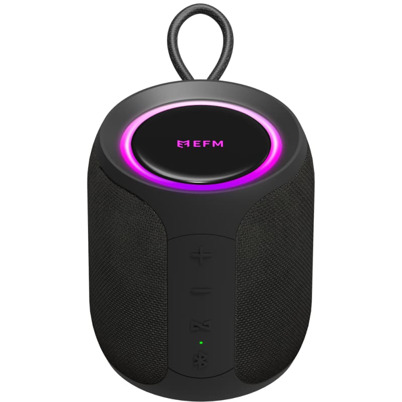 EFM Austin Mini Bluetooth Speaker with LED Colour Glow - Charcoal Black 6