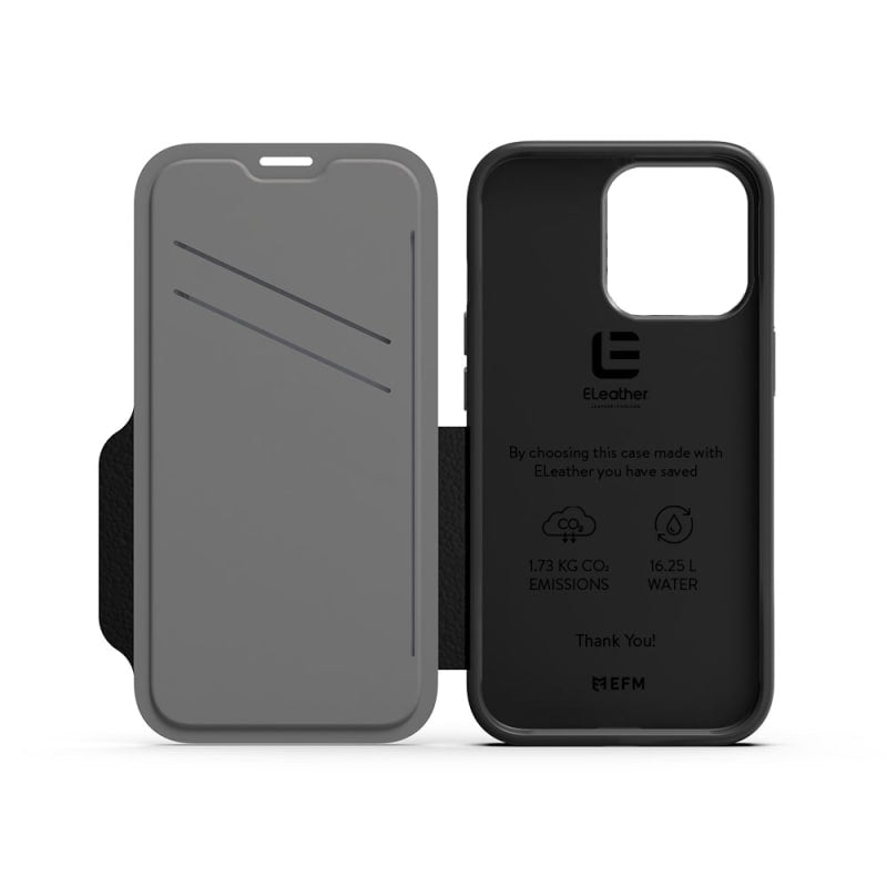 EFM Monaco Leather Wallet Case Armour with D3O 5G Signal Plus for iPhone 13 Pro (6.1" Pro) - Black 5