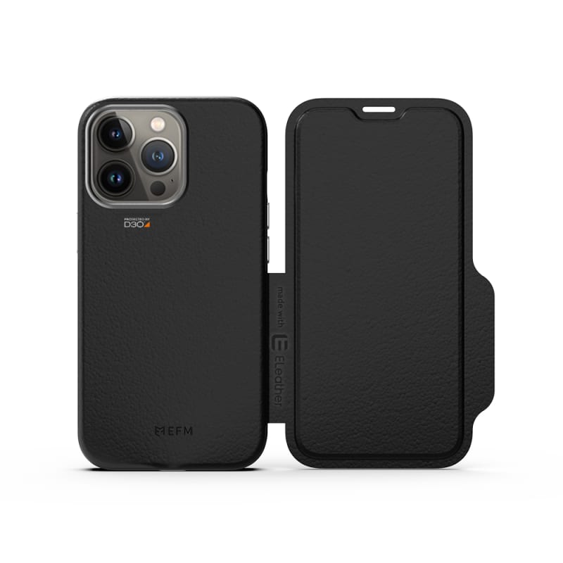 EFM Monaco Leather Wallet Case Armour with D3O 5G Signal Plus for iPhone 13 Pro (6.1" Pro) - Black 6