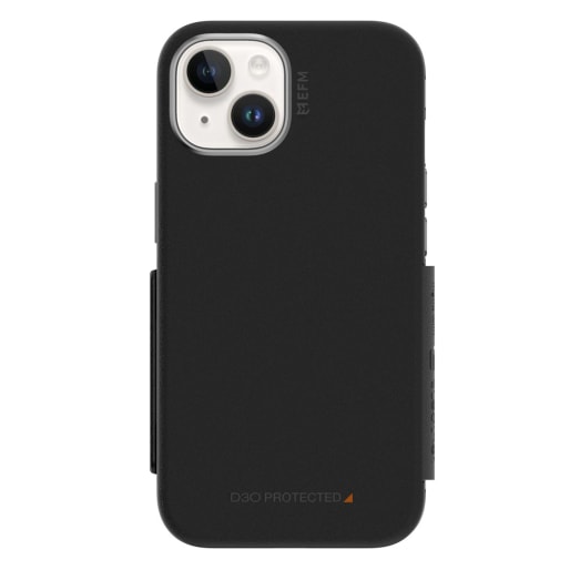 EFM Monaco Case Armour with ELeather and D3O 5G Signal Plus Technology For iPhone 13 (6.1")/iPhone 14 (6.1") - Black / Space Grey 6