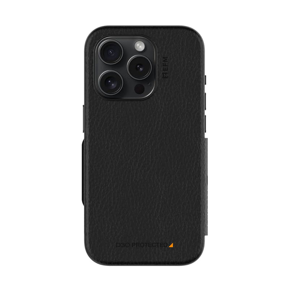 EFM Monaco E-leather Wallet Case Armour With D3O Plus Suits Iphone 15 Pro (6.1") - Black/Space Grey 6