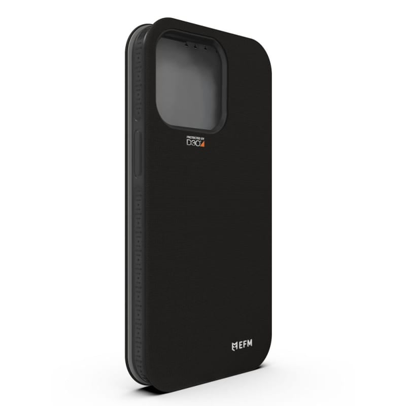 EFM Miami Leather Wallet Case Armour with D3O For iPhone 13 Pro Max (6.7") - Smoke Black 3
