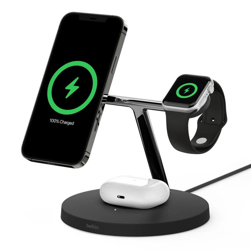 Belkin BoostCharge PRO 3-in-1 Qi2 15W Wireless Charger Stand MagSafe 2024 Model - Black 6