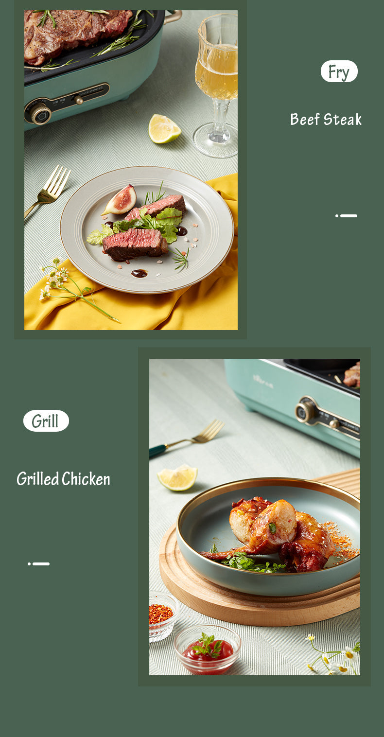 BEAR Multi-functional 2-in-1 Cooking Hot Pot And Griddle Barbecue Machine DKL-C15L1 8