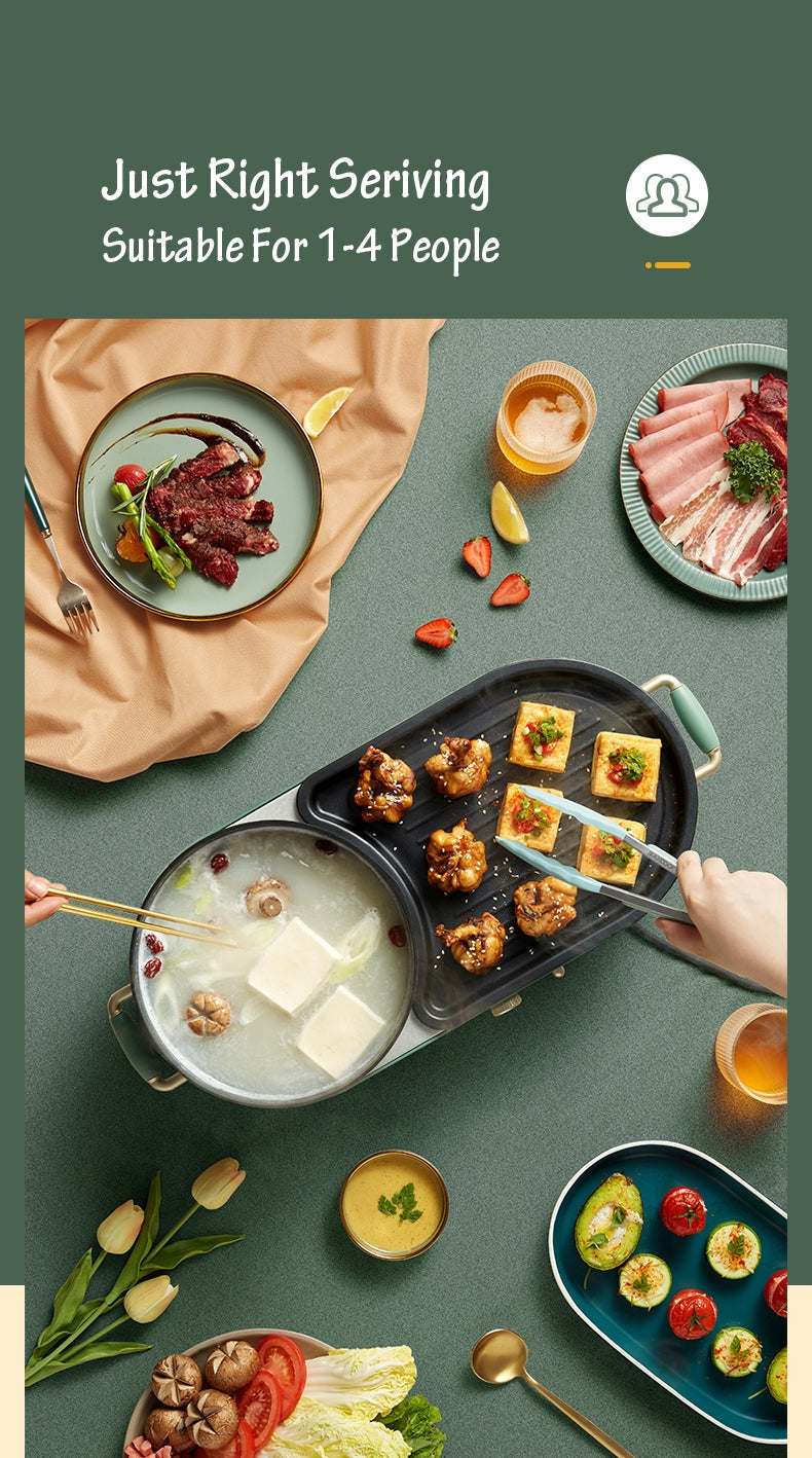 BEAR Multi-functional 2-in-1 Cooking Hot Pot And Griddle Barbecue Machine DKL-C15L1 10