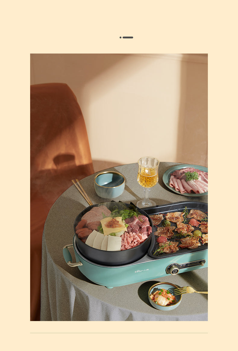 BEAR Multi-functional 2-in-1 Cooking Hot Pot And Griddle Barbecue Machine DKL-C15L1 11