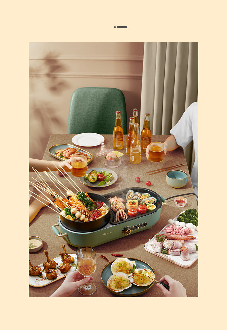 BEAR Multi-functional 2-in-1 Cooking Hot Pot And Griddle Barbecue Machine DKL-C15L1 13