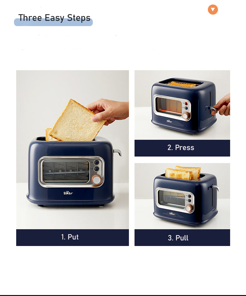 BEAR Double Slots Bread Toaster With Glass Window DSL-C02X1 8