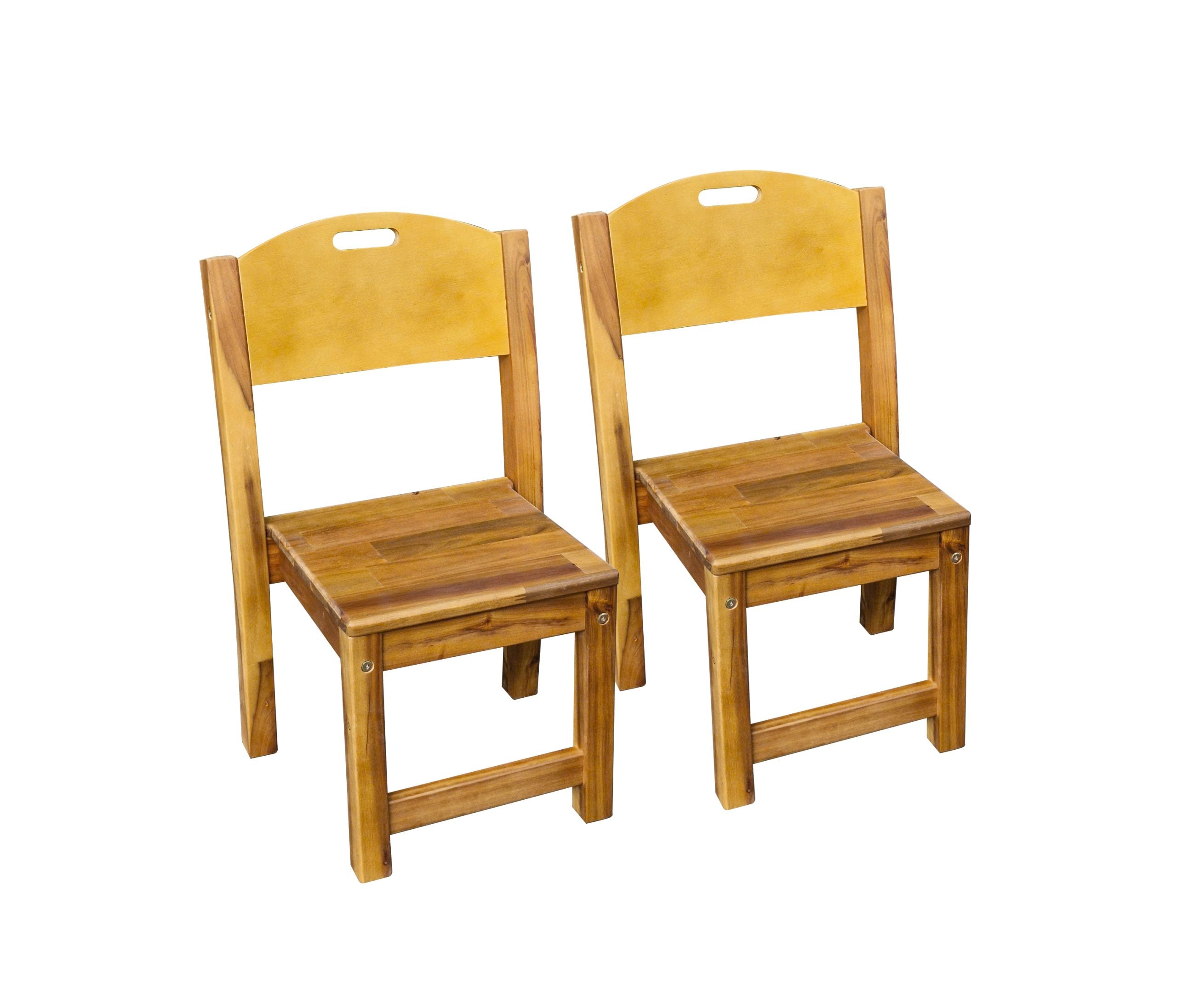 2 x Acacia Stacking Chair 3