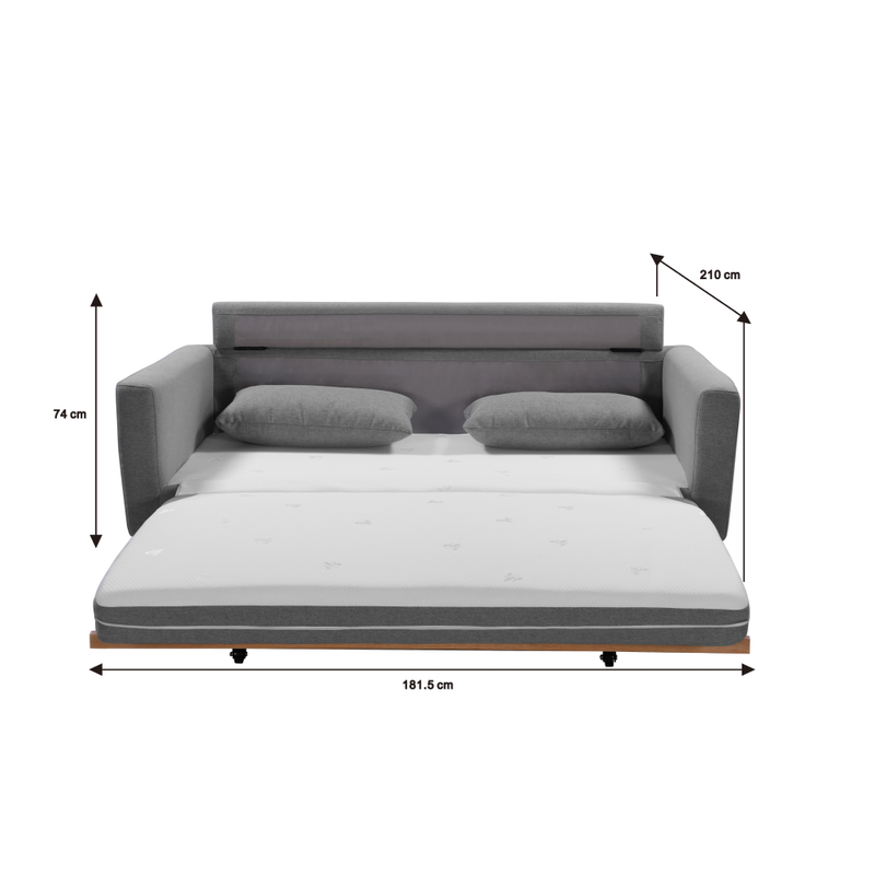 SHASA 2 Seater Pull-out Sofa bed Grey celadon 7