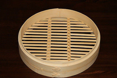 12 Inch Brand New Bamboo Steamer Set-2 Steamer Baskets With 1 Lid 5