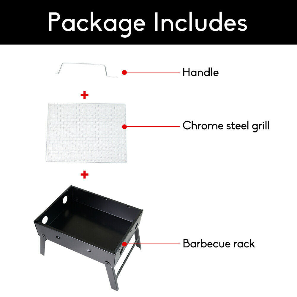 Outdoor Camping Portable & Foldable Charcoal BBQ Grill Hibachi Picnic Barbecue 3