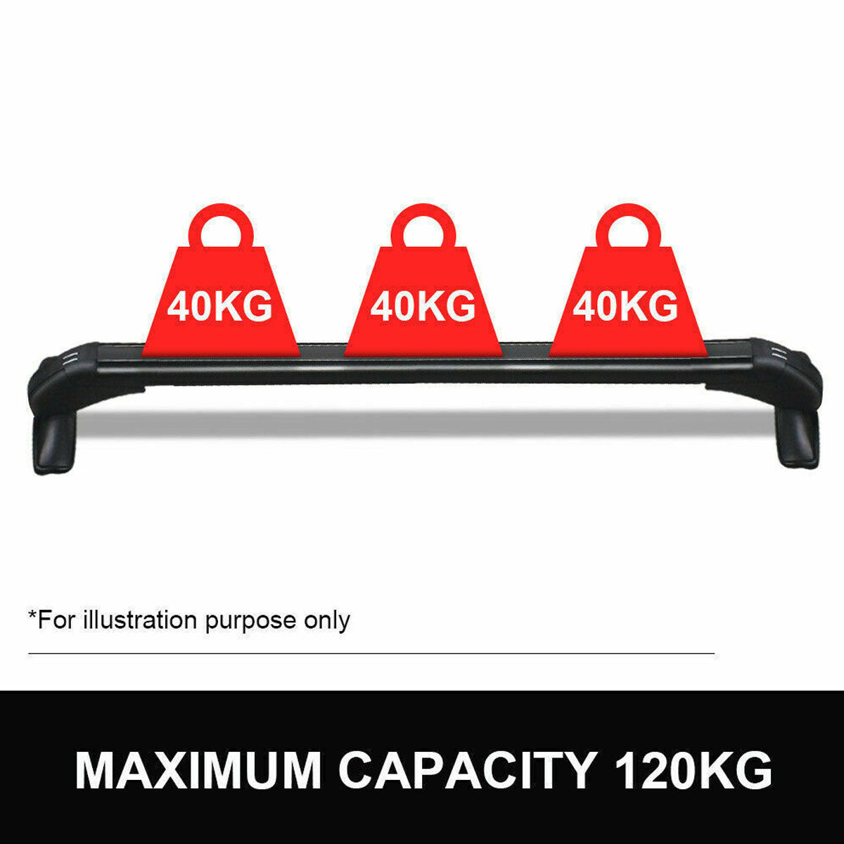 100cm Universal Car Roof Racks Carrier Adjustable Cross Bars Aluminium Alloy Lockable 6
