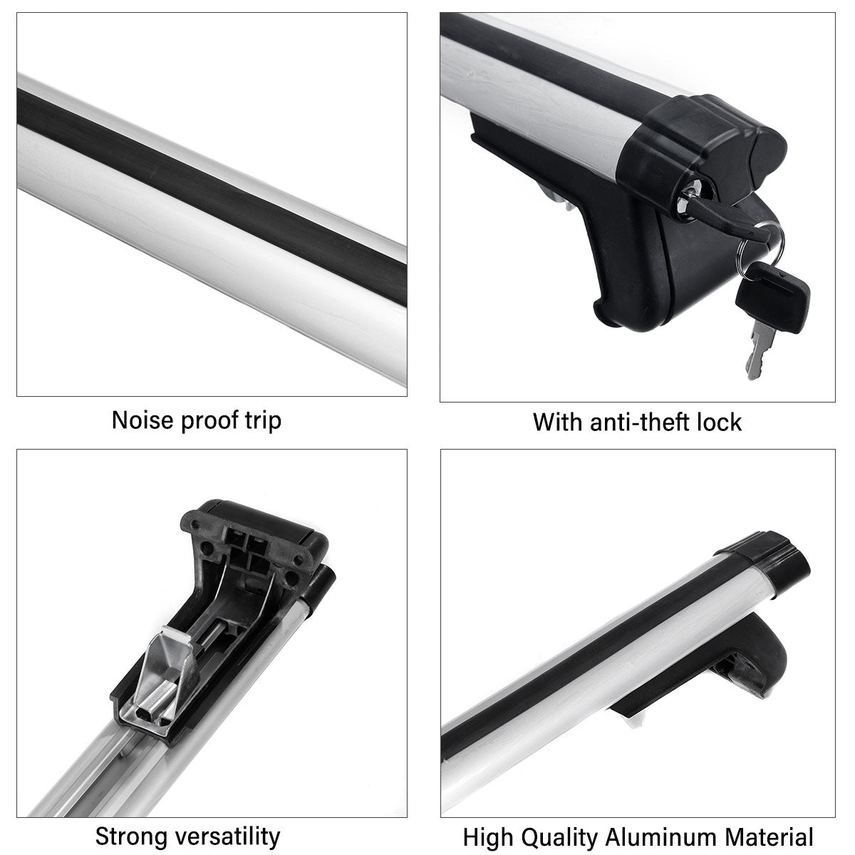 135CM Universal Adjustable Aluminum Alloy Car Roof Rack Cross Bars Carrier Lock 5
