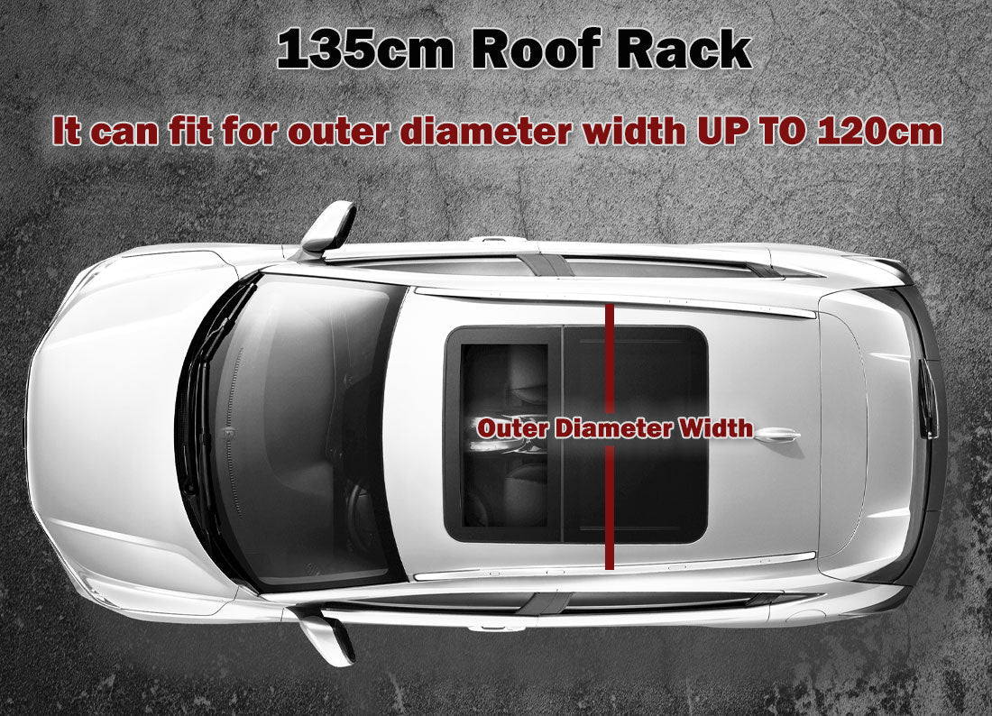 135CM Universal Adjustable Aluminum Alloy Car Roof Rack Cross Bars Carrier Lock 7