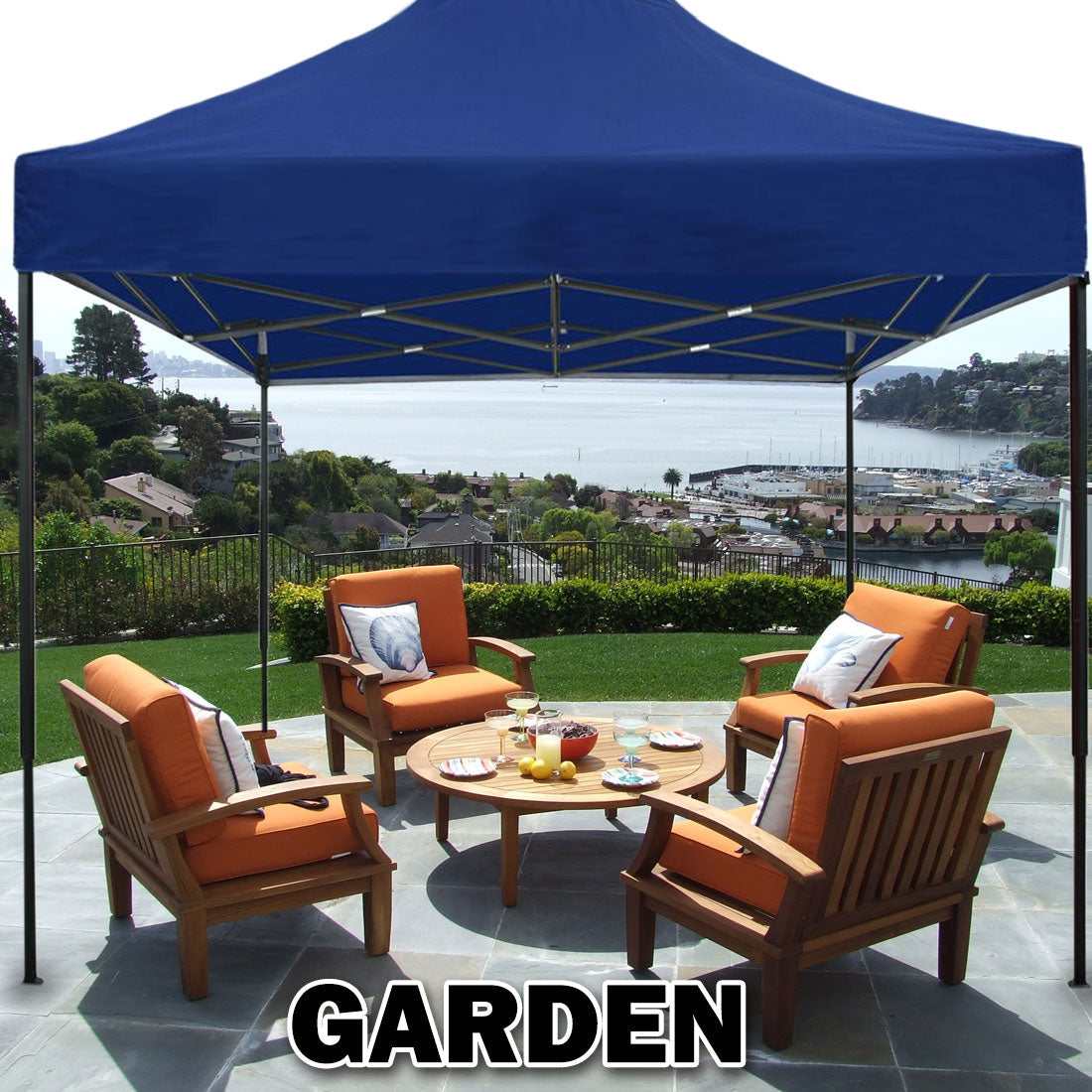 3x3m Pop Up Gazebo Outdoor Tent Folding Marquee Party Camping Market Canopy - blue 4