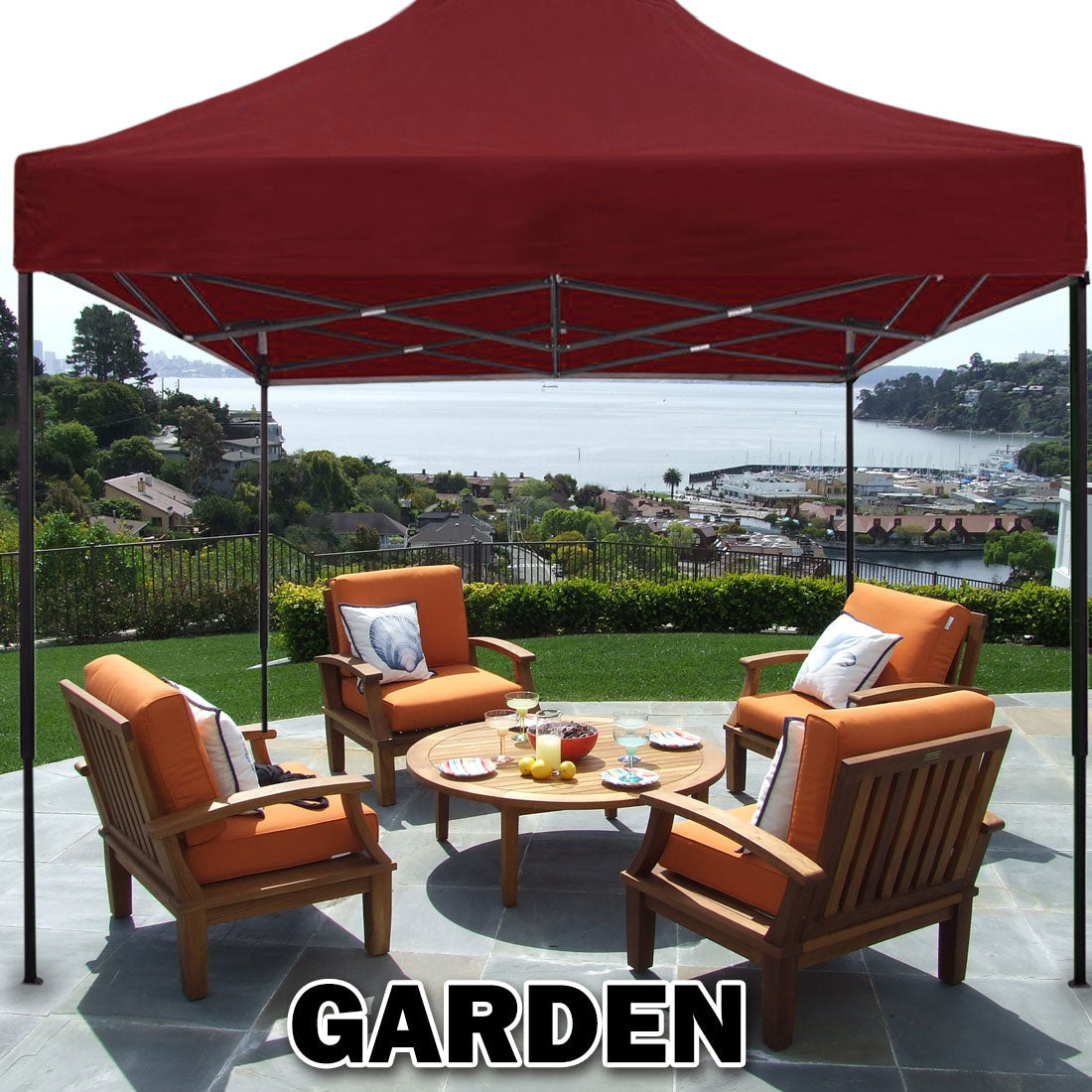 3x3m Pop Up Gazebo Outdoor Tent Folding Marquee Party Camping Market Canopy - red 3