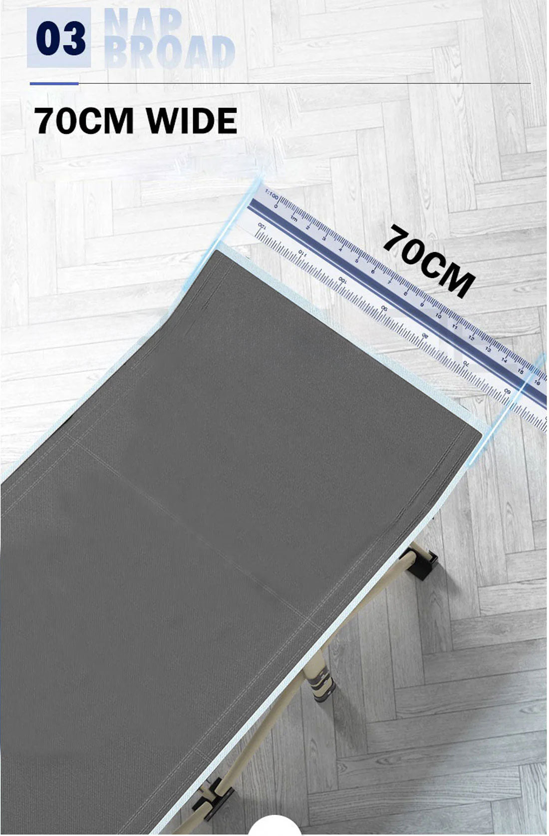 Camping Portable Stretcher Single Foldable Folding Bed Mattress Recliner Mat - grey 5