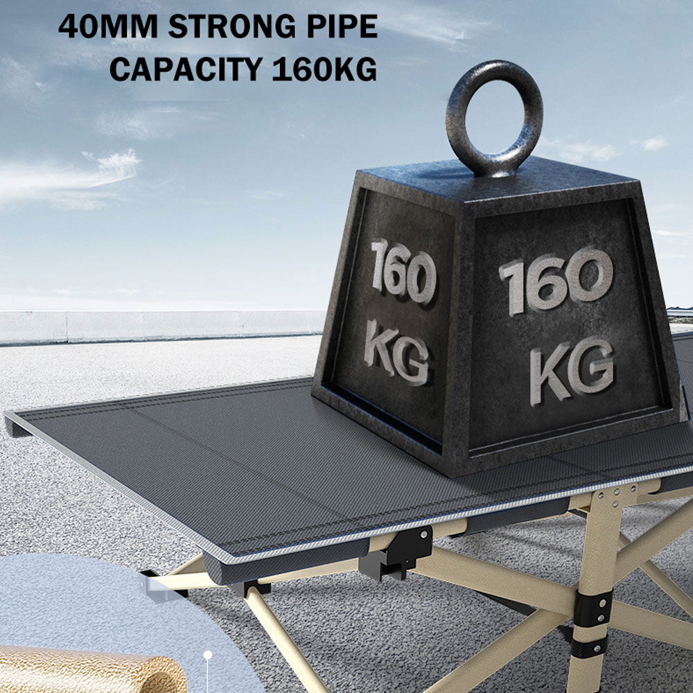 Camping Portable Stretcher Single Foldable Folding Bed Recliner Mat - grey 3