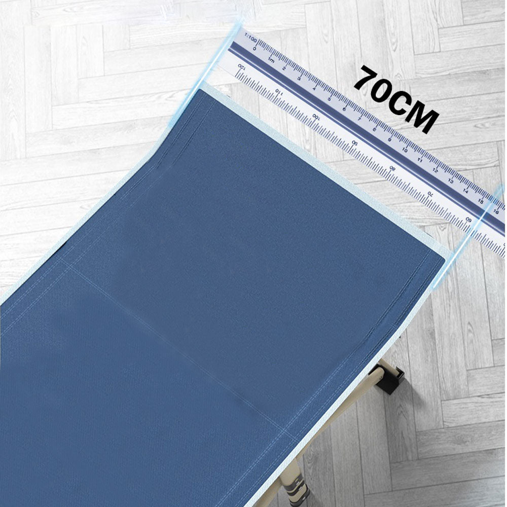 Camping Portable Stretcher Single Foldable Folding Bed Recliner Mat - navy 4