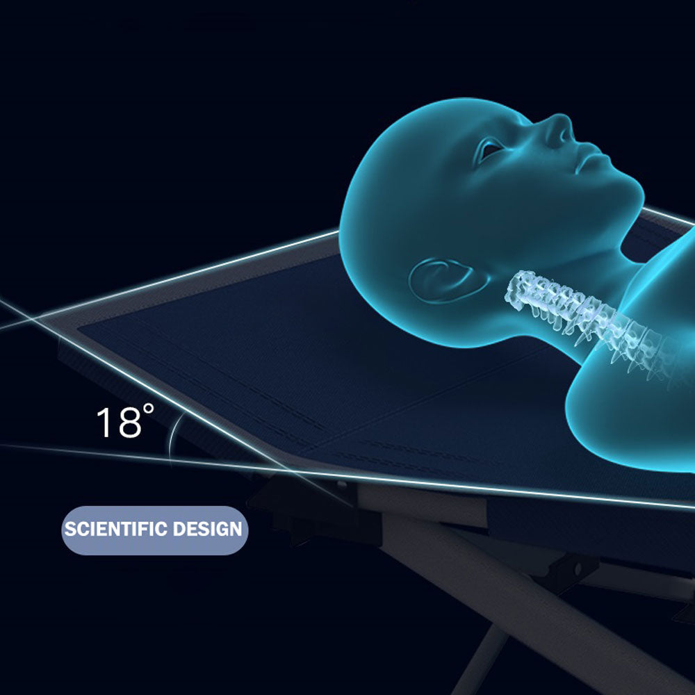 Camping Portable Stretcher Single Foldable Folding Bed Mattress Recliner Mat - navy 6