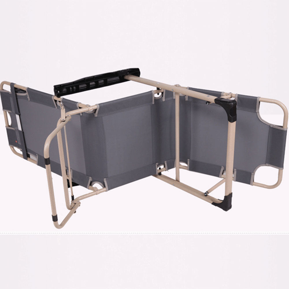 Reclining Sun Beach Deck Lounge Chair Outdoor Folding Camping Fishing Arm Rest - grey 6