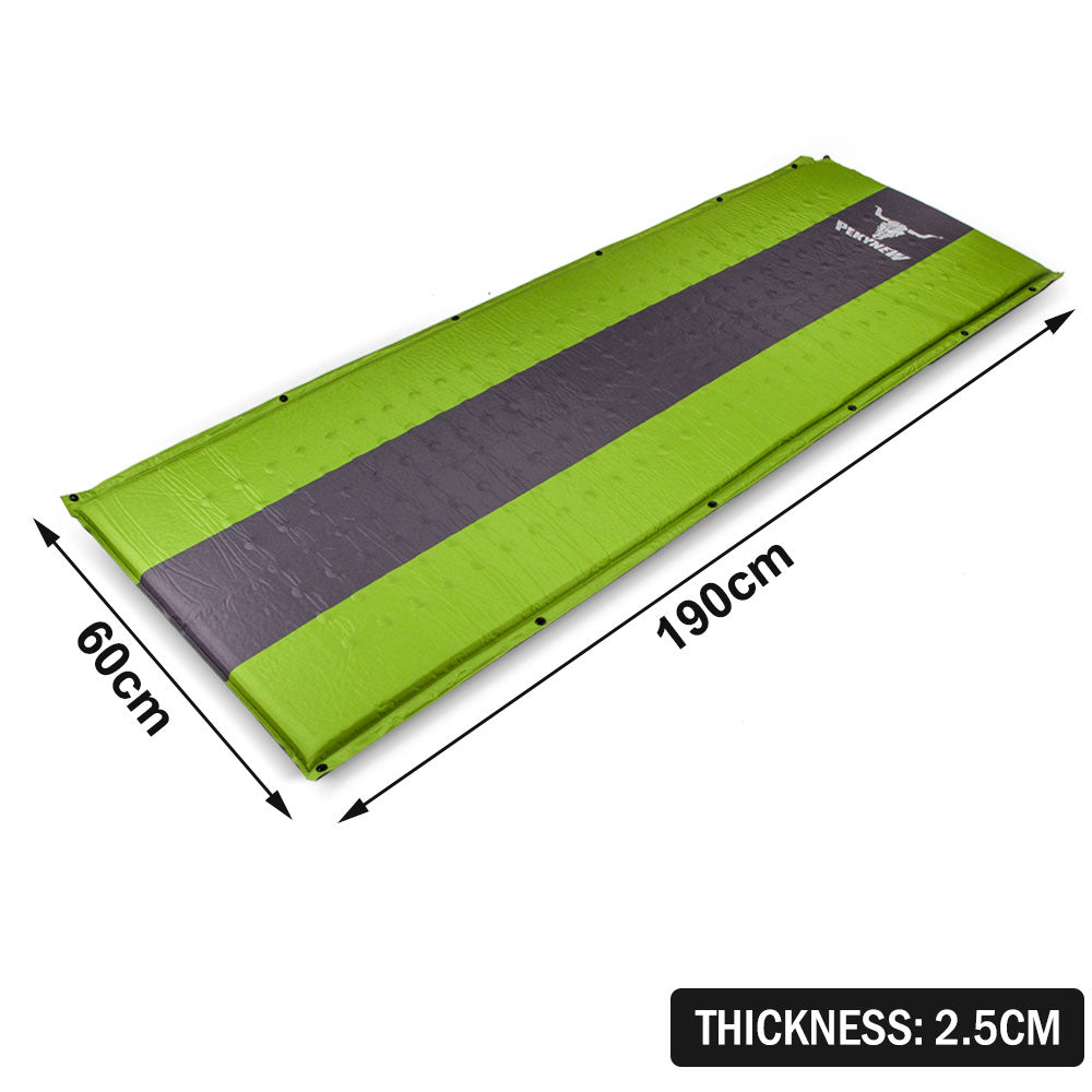 Self Inflating Mattress Sleeping Mat Air Bed Camping Camp Hiking Joinable Single - green 9