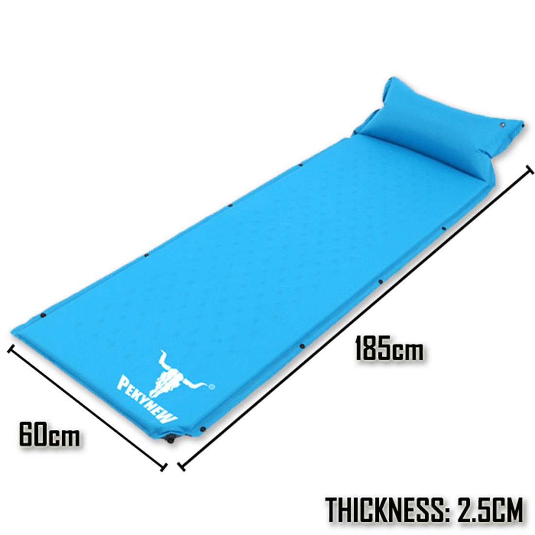 Double Air Bed Self Inflating Mattress Sleeping Mat Camping Camp Hiking Joinable - blue 4