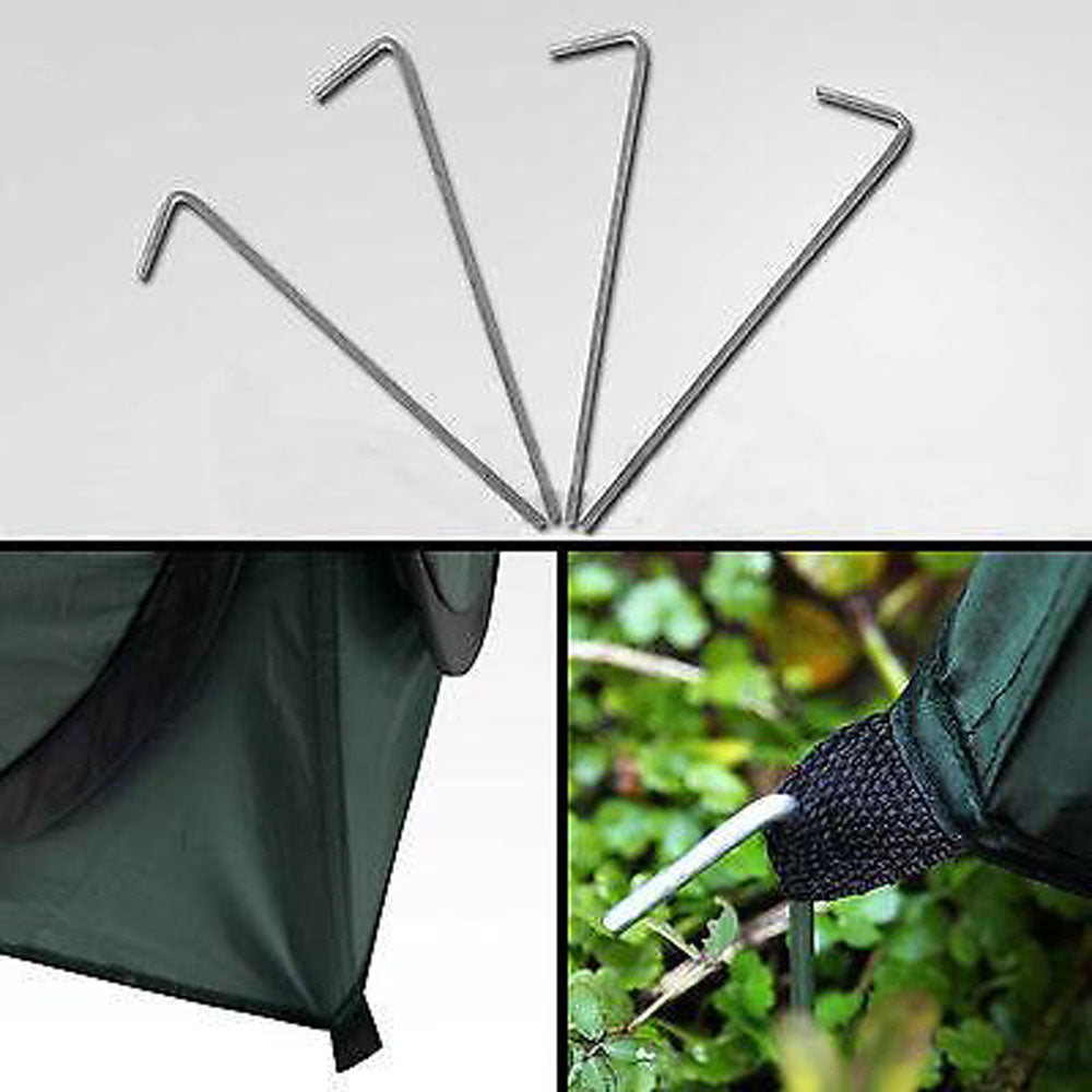 Pop Up Camping Shower Toilet Tent Outdoor Privacy Portable Change Room Shelter Silver Linen - green 5