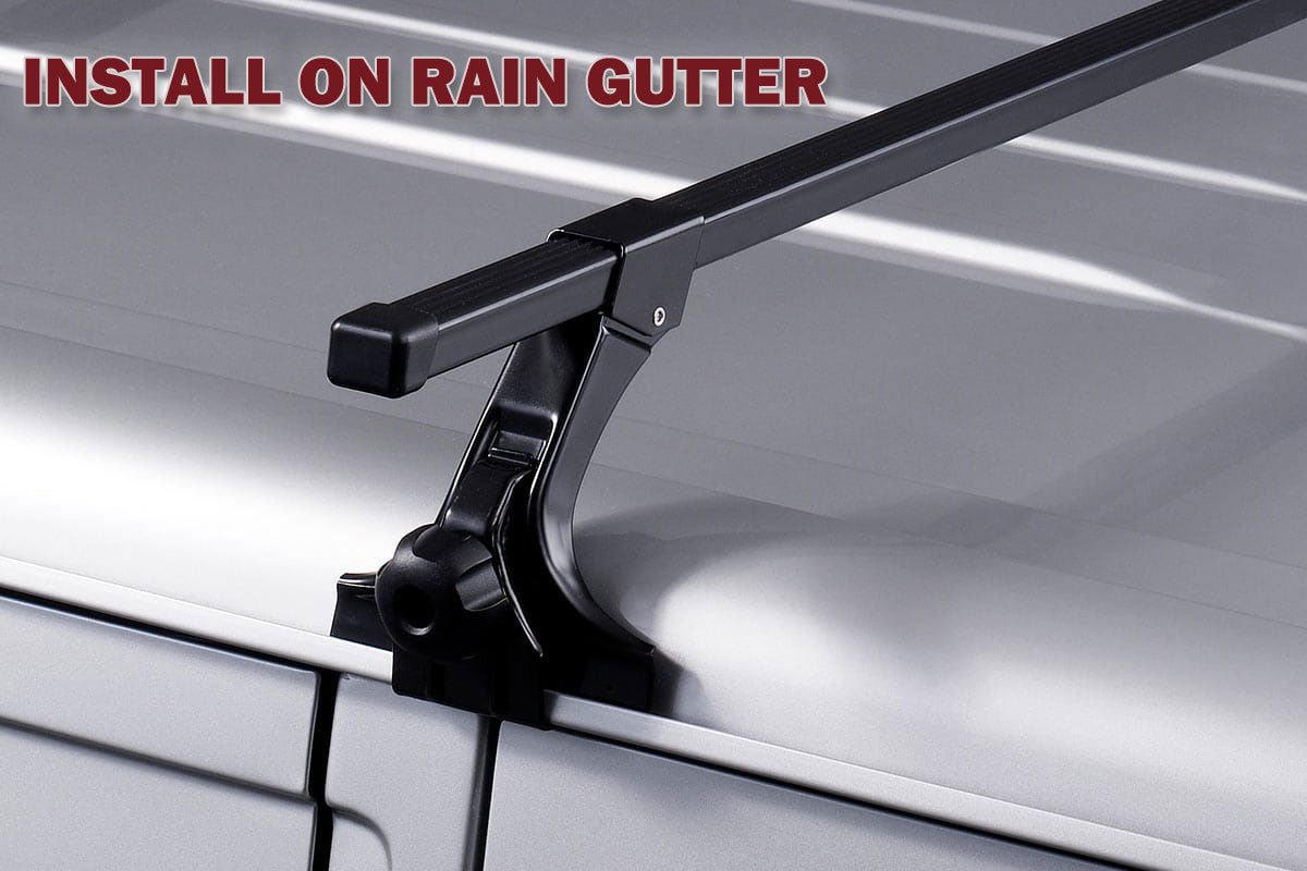 120cm Universal Rain Gutter Car Roof Rack Cross Bars Black Adjustable Brackets Medium 6
