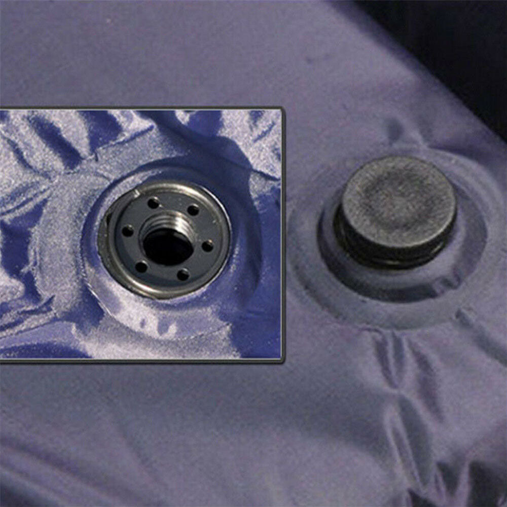 Double Self Inflating Mattress Camping Hiking Airbed Camp Mat Sleeping Pillow w/ Bag - navy 5