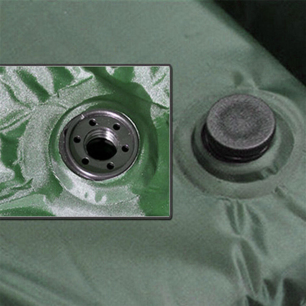 Double Self Inflating Mattress Camping Hiking Airbed Camp Mat Sleeping Pillow w/ Bag - green 4