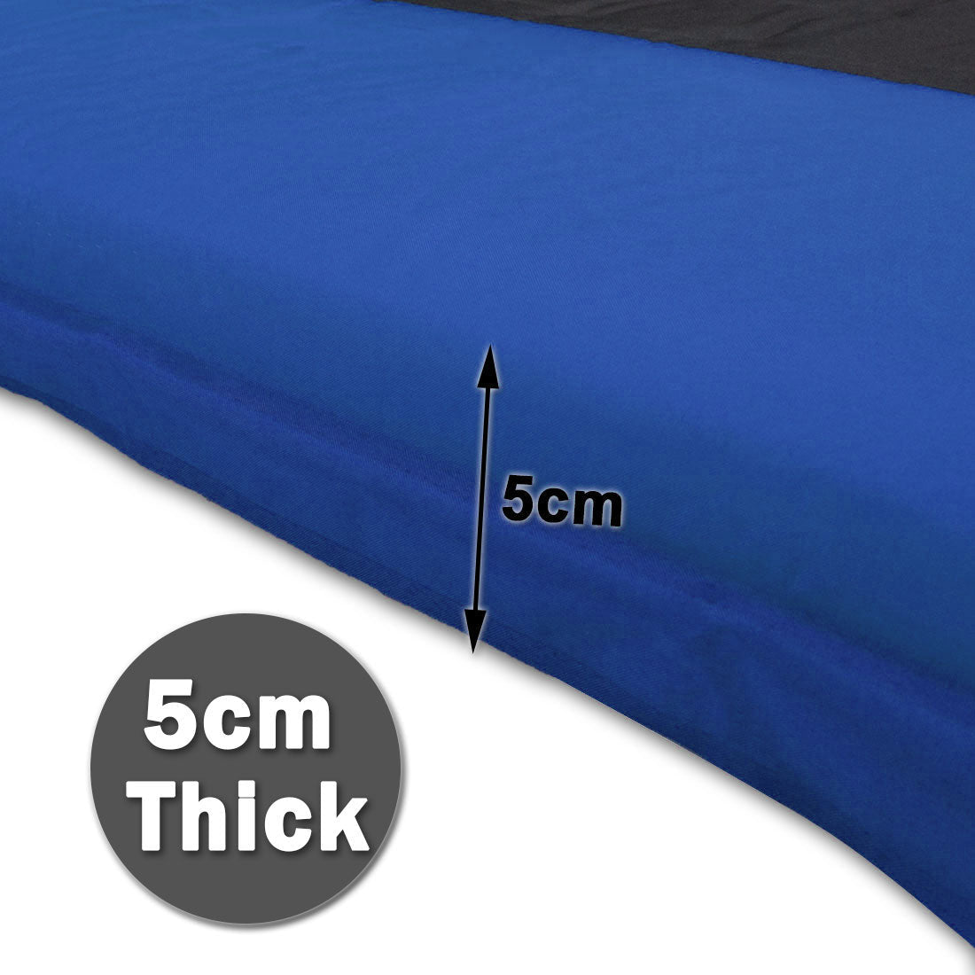 Double Self Inflating Mattress Sleeping Mat Air Bed Camping Hiking Joinable - blue 3