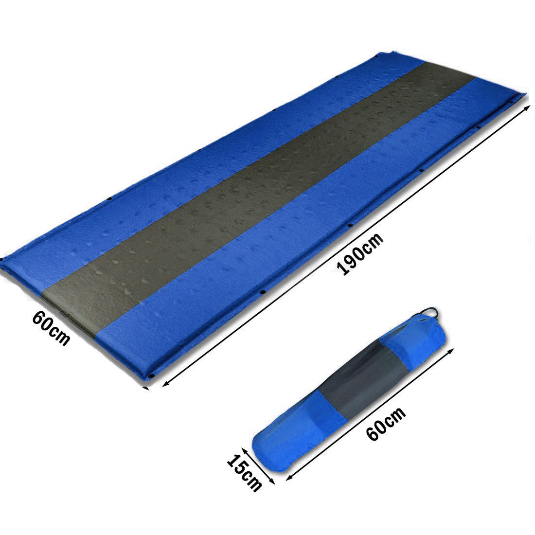 Self Inflating Mattress Sleeping Pad Mat Air Bed Camping Camp Hiking Joinable - blue 9