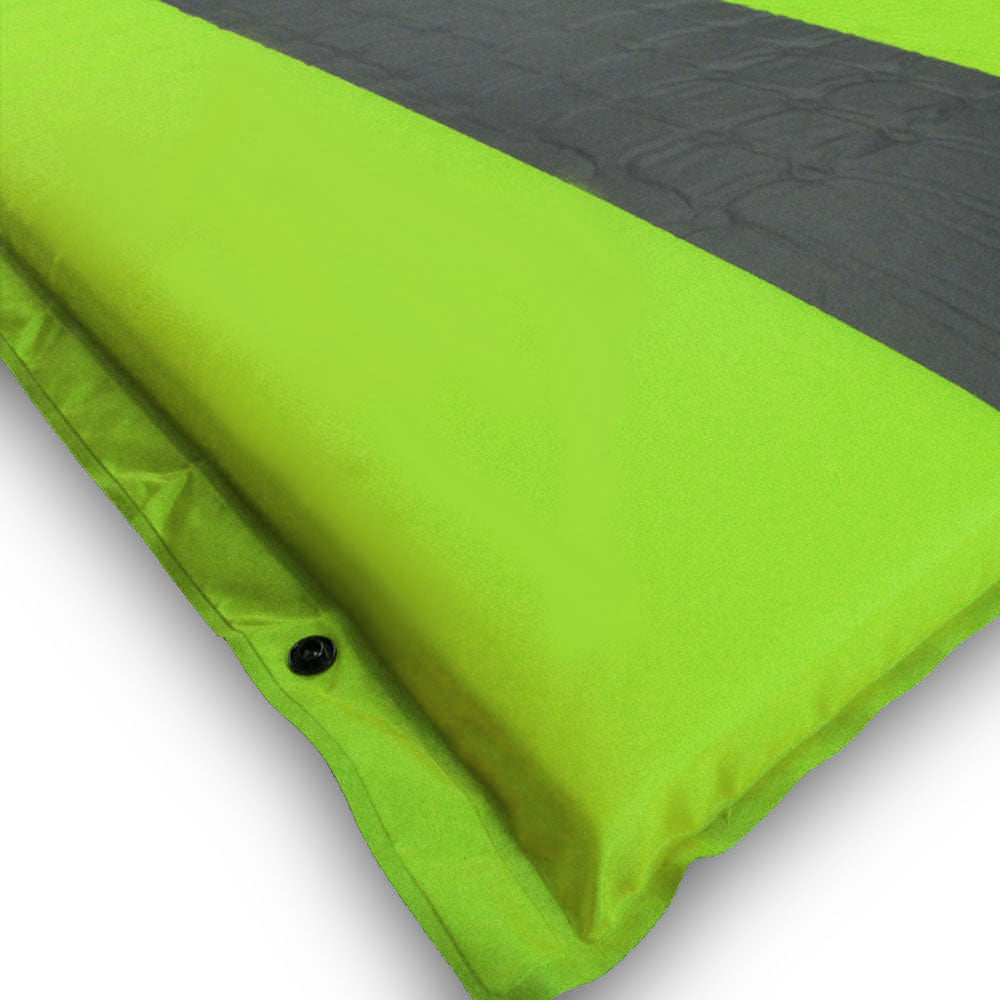 Double Self Inflating Mattress Sleeping Mat Air Bed Camping Hiking Joinable - green 7