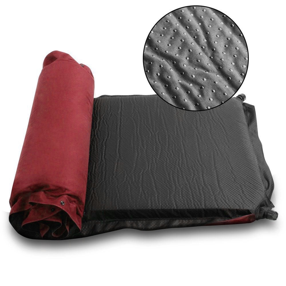 Double Self Inflating Mattress Sleeping Sedue Mat Air Bed Camping Camp Hiking Joinable - red 5