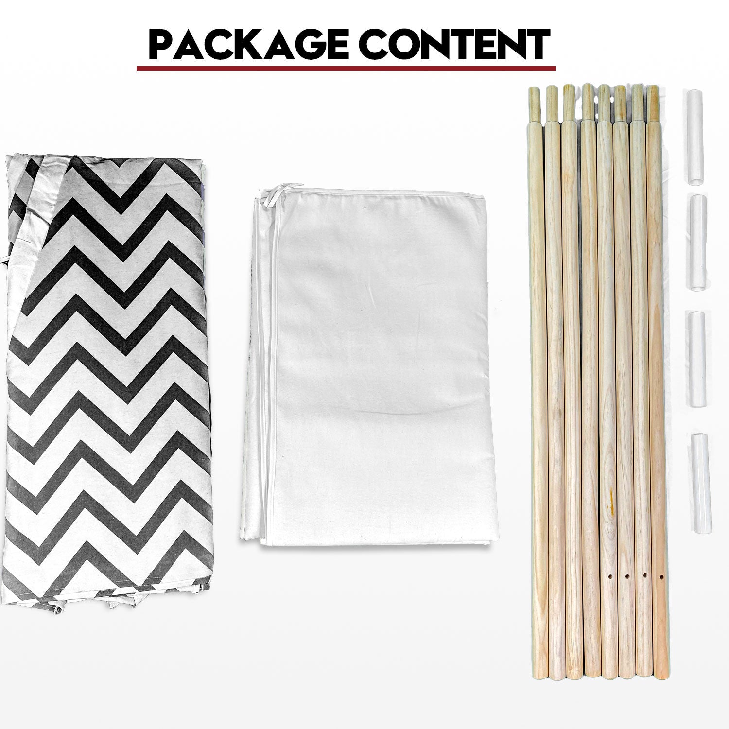 Giant Cotton Canvas Kids Teepee Wigwam Children Pretend Play Tent Indoor Outdoor Party - black 9