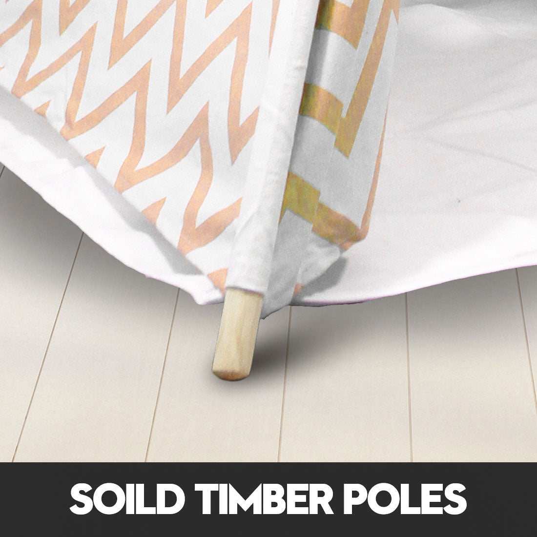 Giant Cotton Canvas Kids Teepee Wigwam Children Pretend Play Tent Indoor Outdoor Party - orange 3