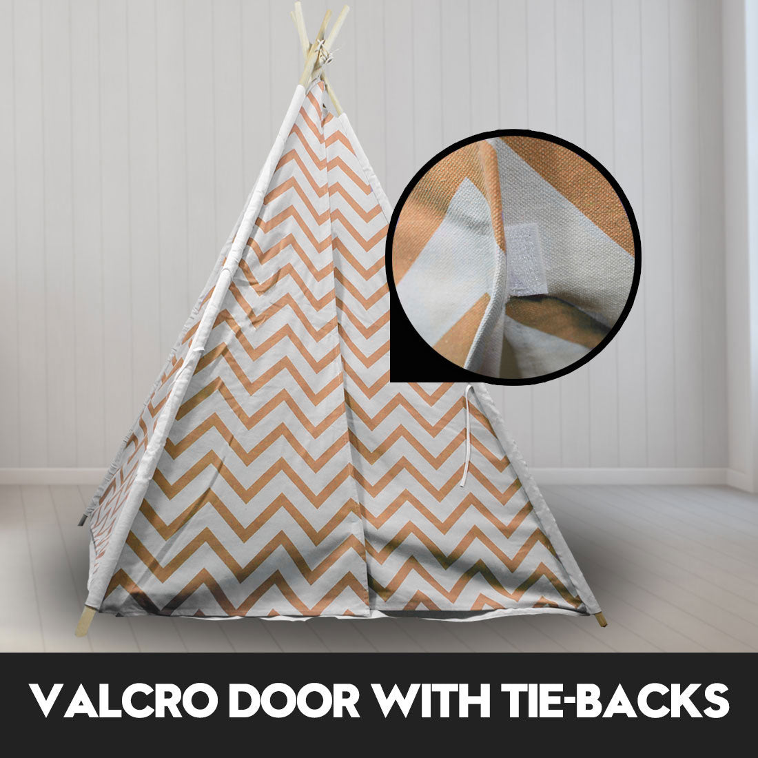 Giant Cotton Canvas Kids Teepee Wigwam Children Pretend Play Tent Indoor Outdoor Party - orange 7
