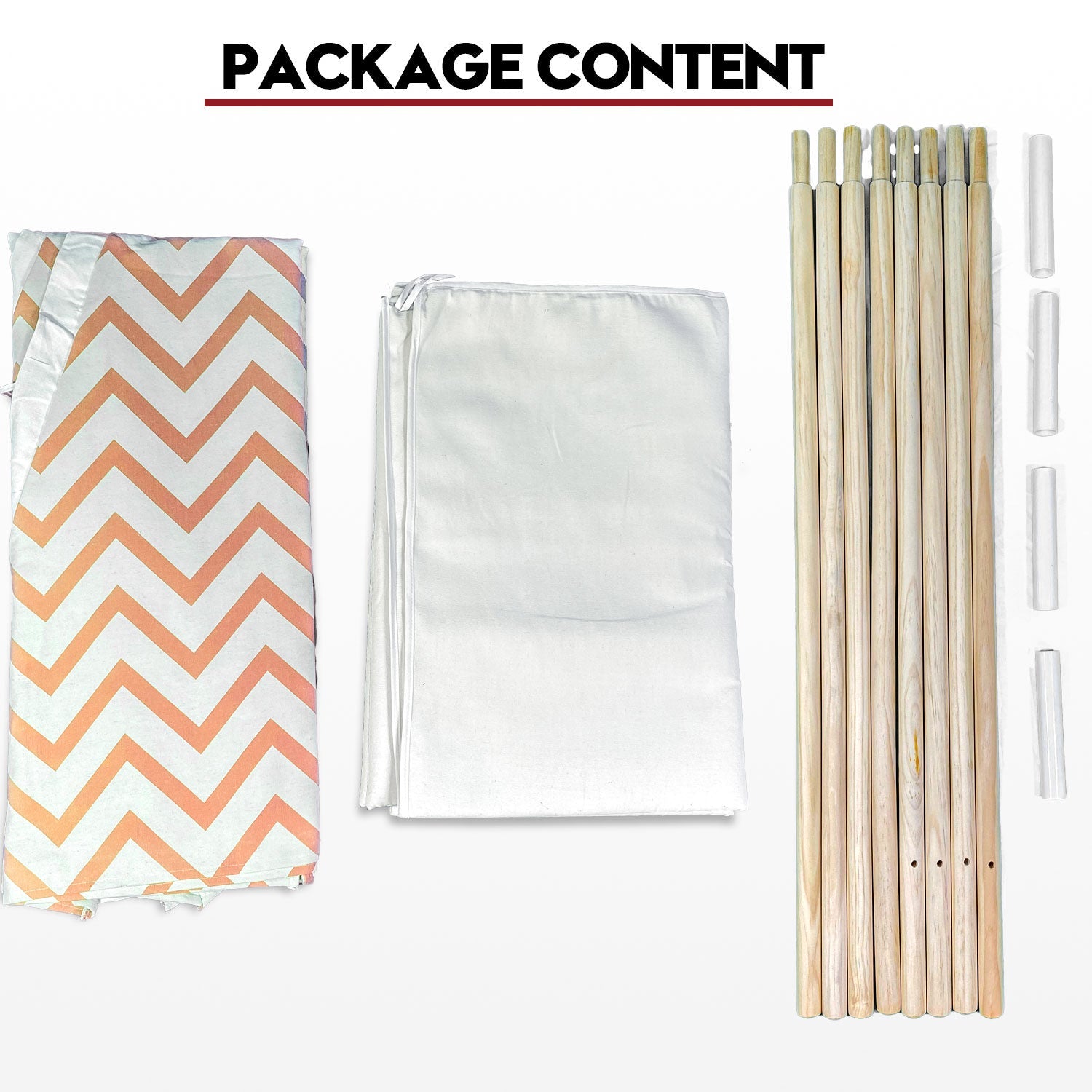 Giant Cotton Canvas Kids Teepee Wigwam Children Pretend Play Tent Indoor Outdoor Party - orange 10