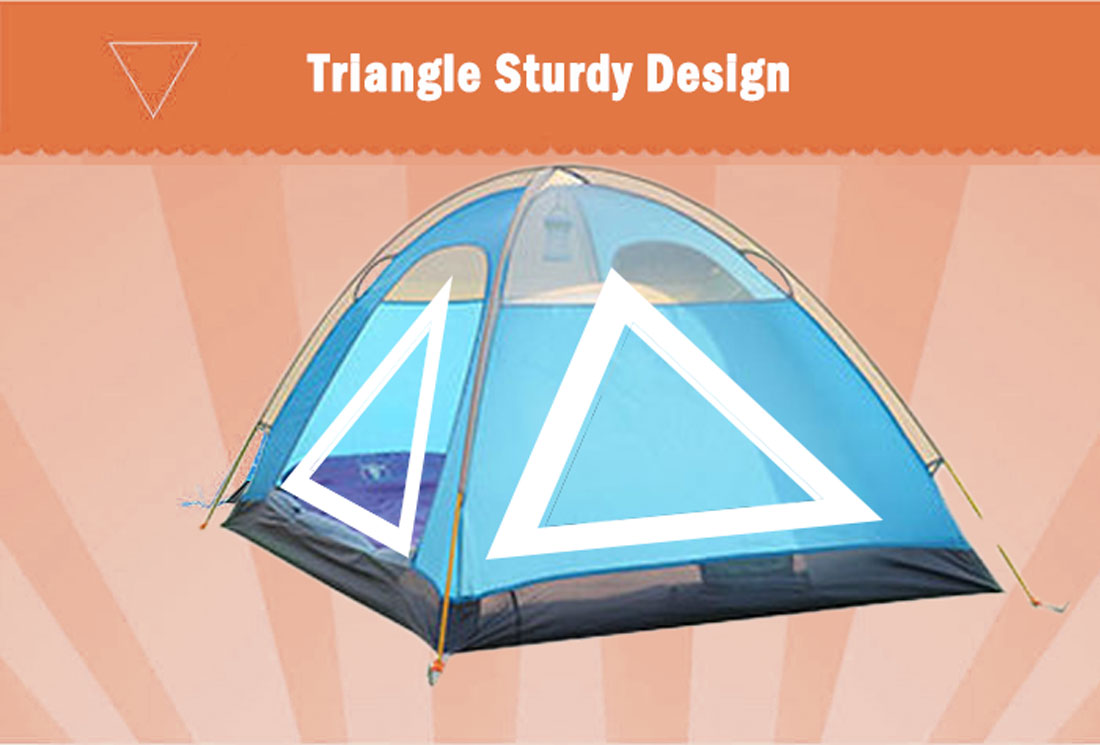 2 Person Portable Outdoor Lightweight Cycling Hiking Backpacking Camping Waterproof Tent - Blue 10