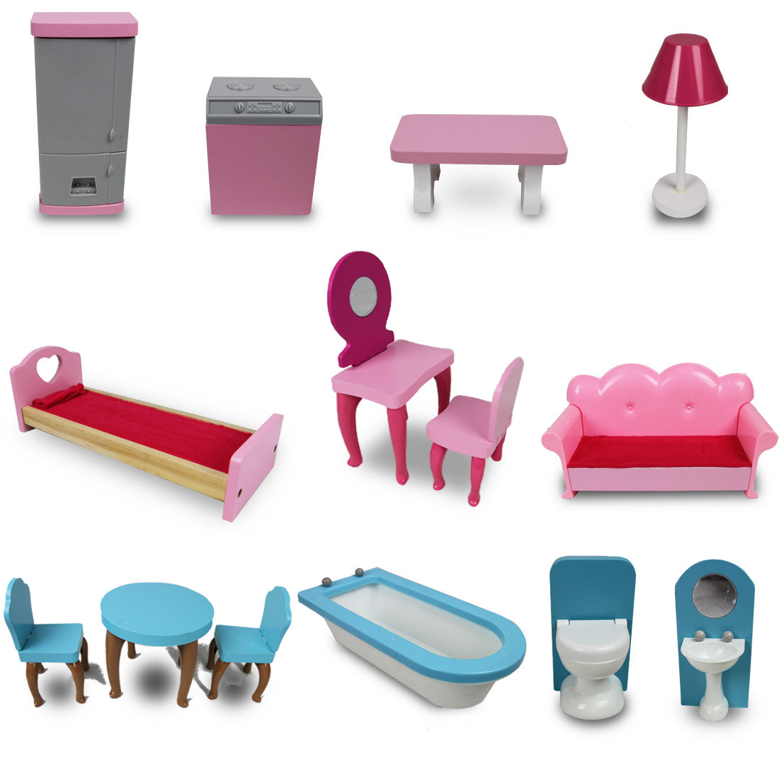 Large Wooden Girls Doll House 3 Level Kids Pretend Play Toys Furniture Dollhouse 6