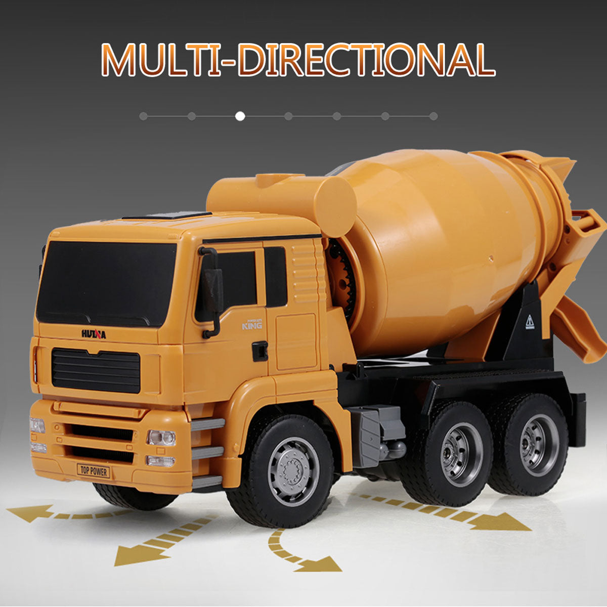 Huina 1/18 RC Engineering Construction Concrete Cement Mixer Truck Remote Control Toy Kids Gift 5