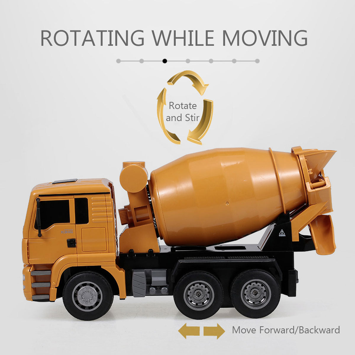 Huina 1/18 RC Engineering Construction Concrete Cement Mixer Truck Remote Control Toy Kids Gift 6