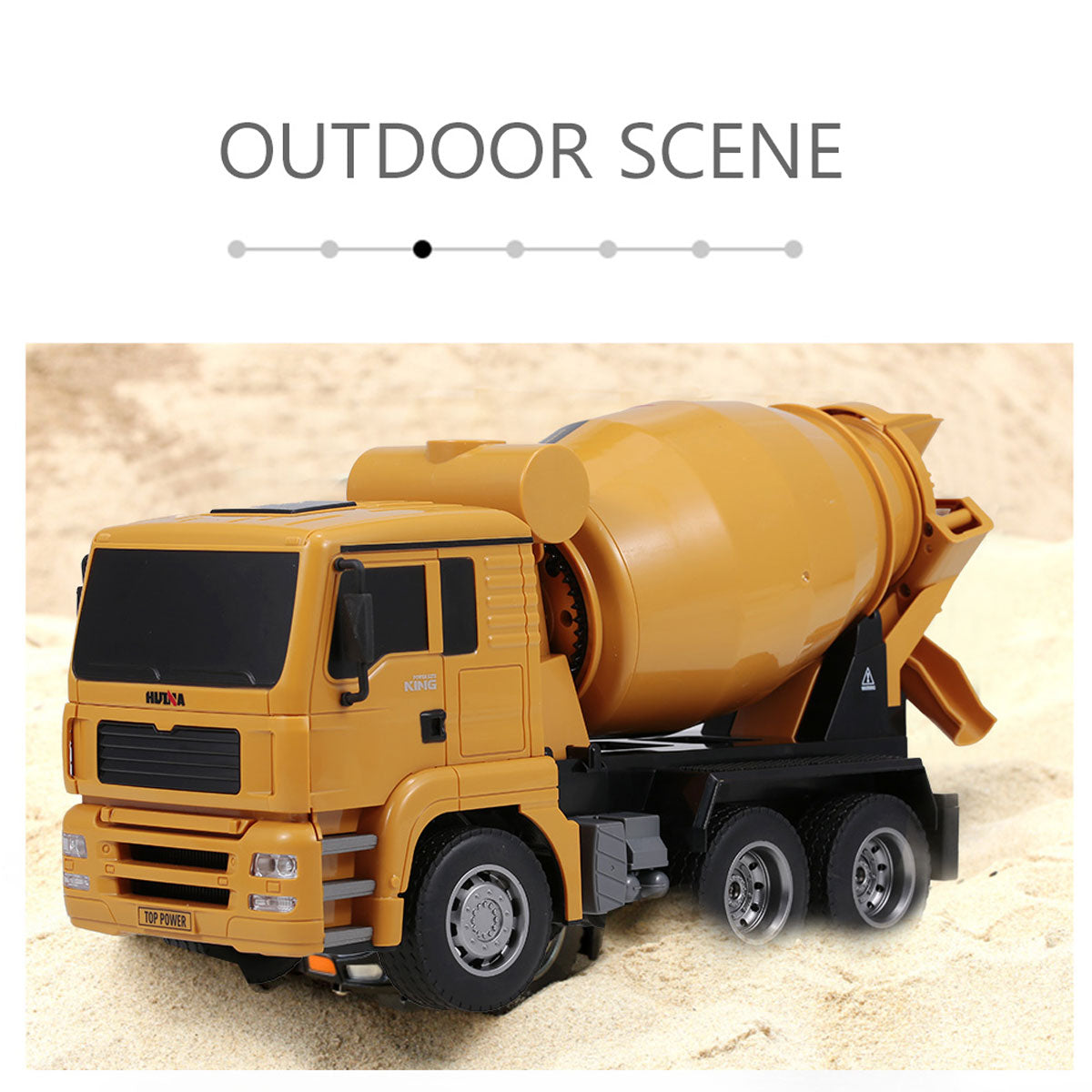 Huina 1/18 RC Engineering Construction Concrete Cement Mixer Truck Remote Control Toy Kids Gift 8