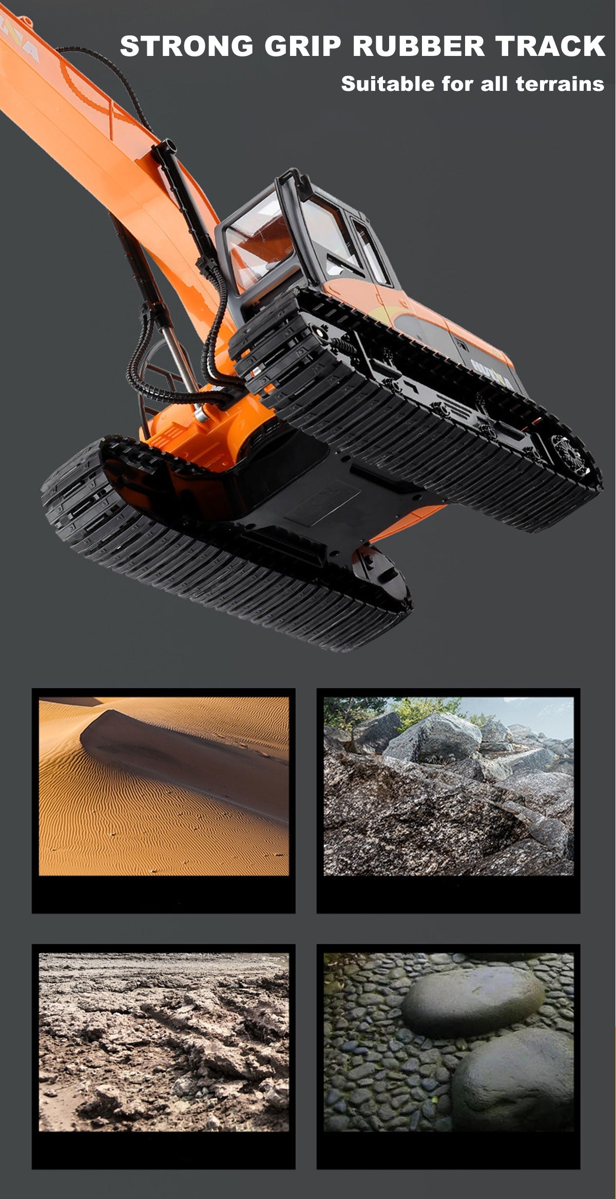 HUINA 1/14 15CH RC Alloy Long Arm Excavator Construction Engineering Vehicle Toy 6