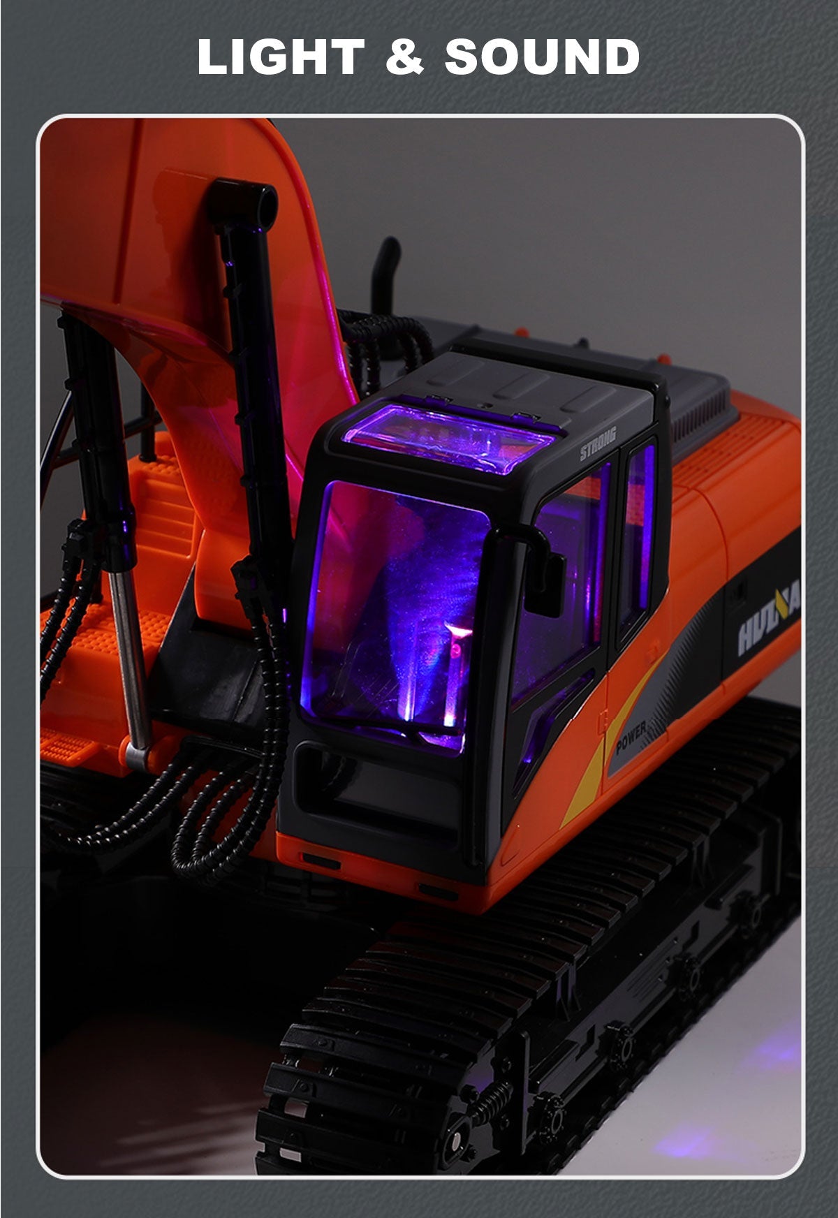 HUINA 1/14 15CH RC Alloy Long Arm Excavator Construction Engineering Vehicle Toy 7