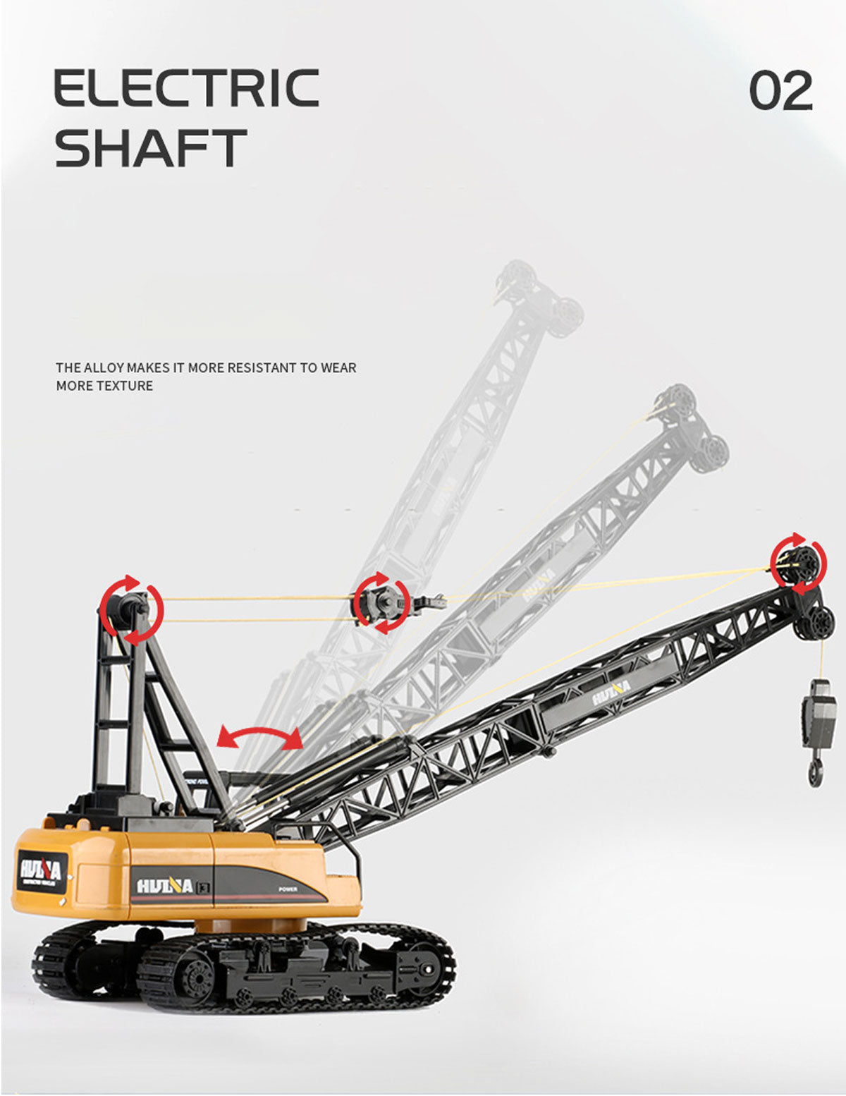 Huina RC CRANE 1:14 2.4Ghz Construction Tower Excavator Truck Toy Kids Boys Gift 4