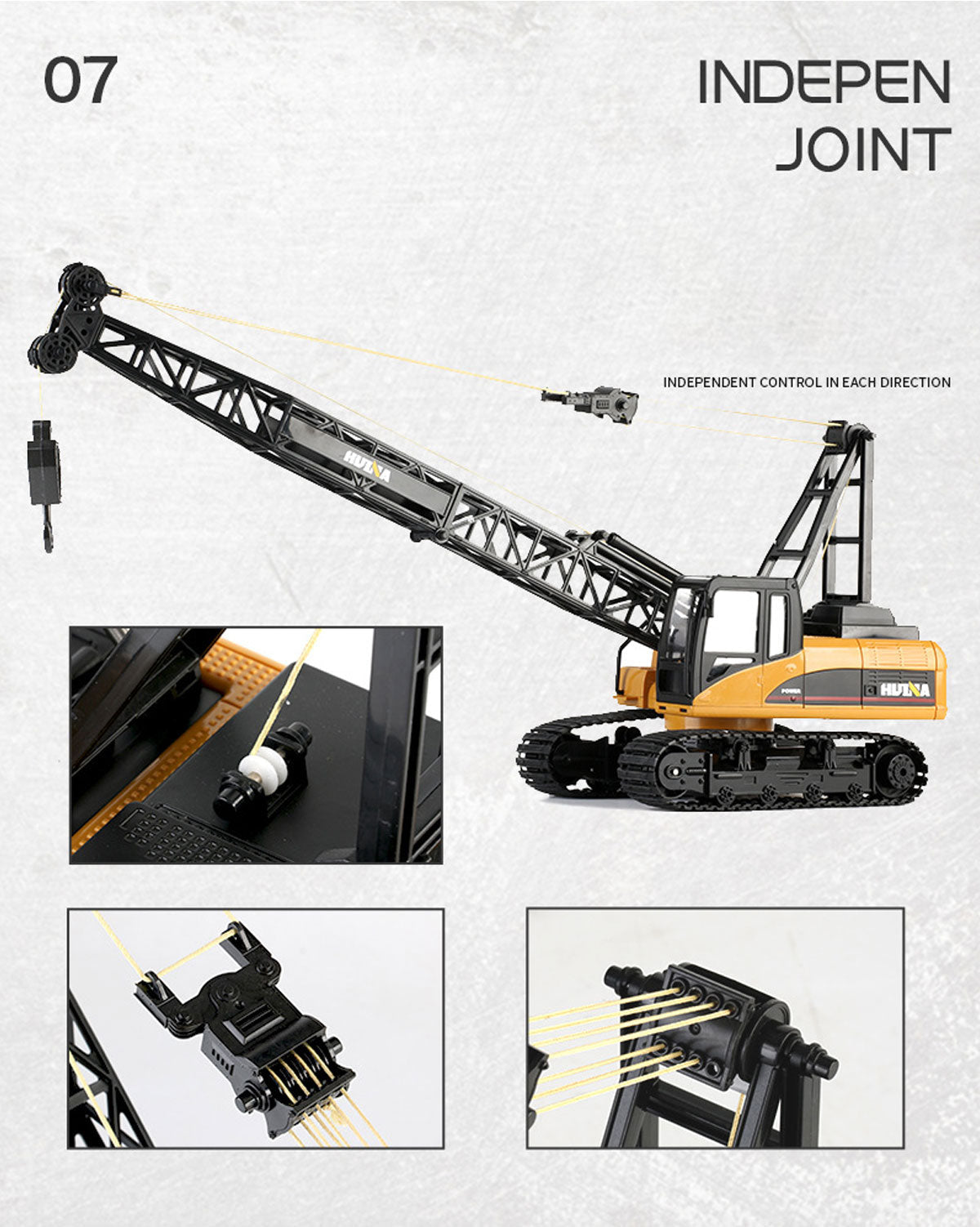 Huina RC CRANE 1:14 2.4Ghz Construction Tower Excavator Truck Toy Kids Boys Gift 9