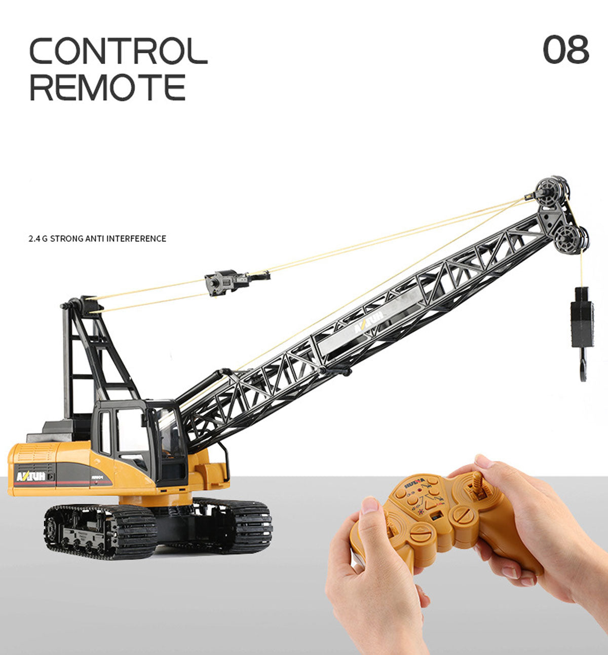 Huina RC CRANE 1:14 2.4Ghz Construction Tower Excavator Truck Toy Kids Boys Gift 10